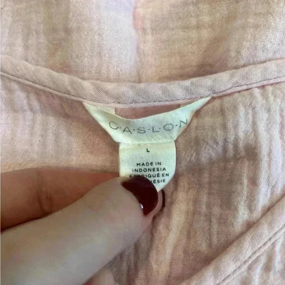 Caslon pink short sleeve top in size large - Picture 3 of 4